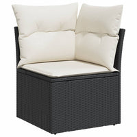 Set Divani da Giardino 10pz con Cuscini in Polyrattan Nero 3220655