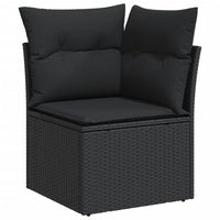 Set Divani da Giardino 10pz con Cuscini in Polyrattan Nero 3220664