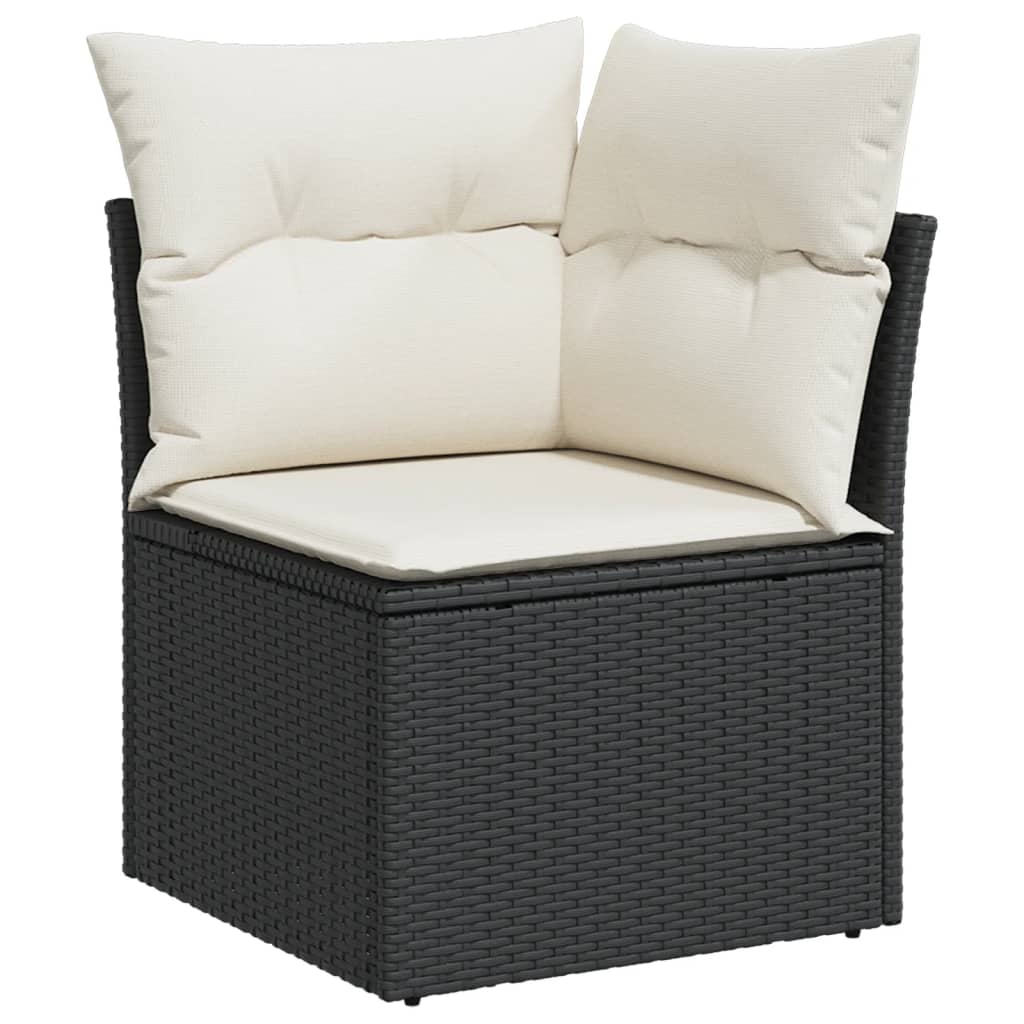 Set Divani da Giardino 10pz con Cuscini in Polyrattan Nero 3220685