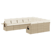 Set Divano da Giardino 10 pz con Cuscini Beige in Polyrattan 3220687