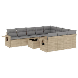 Set Divani da Giardino 11 pz con Cuscini Beige in Polyrattancod mxl 114337