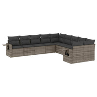 Set Divano da Giardino 10 pz con Cuscini Grigio in Polyrattancod mxl 114231