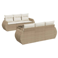 Set Divani da Giardino 7 pz con Cuscini Beige in Polyrattancod mxl 111990