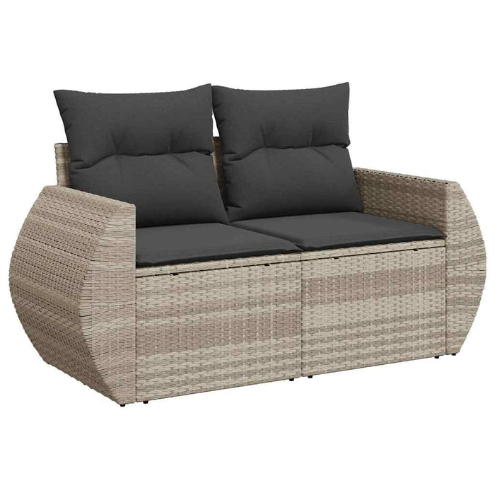 Set Divani da Giardino 7pz con Cuscini Grigio Chiaro Polyrattan 3221121