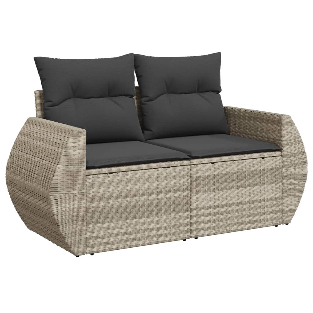 Set Divano da Giardino 8pz con Cuscini Grigio Chiaro Polyrattan 3221141