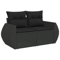 Set Divani da Giardino 5 pz con Cuscini in Polyrattan Nero 3221284