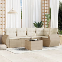 Set Divano da Giardino 6 pz con Cuscini Beige in Polyrattan 3221337