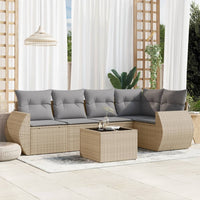 Set Divano da Giardino 6 pz con Cuscini Beige in Polyrattancod mxl 112684