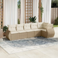 Set Divano da Giardino 6 pz con Cuscini Beige in Polyrattancod mxl 88689