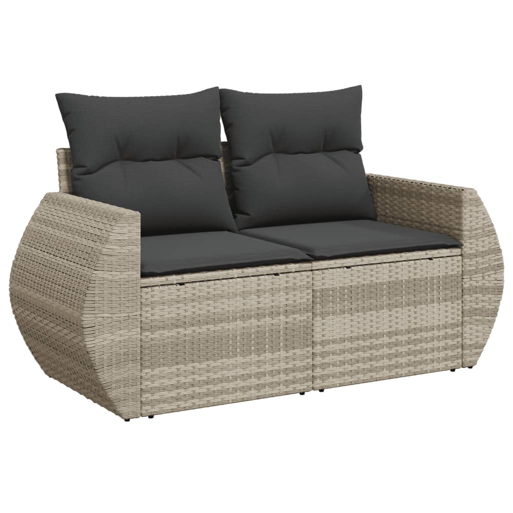 Set Divano da Giardino 6pz con Cuscini Grigio Chiaro Polyrattan 3221391