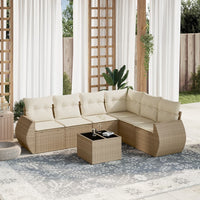 Set Divani da Giardino 7 pz con Cuscini Beige in Polyrattancod mxl 90229