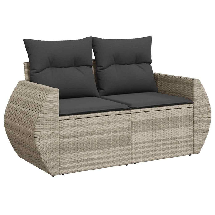 Set Divani da Giardino 7pz con Cuscini Grigio Chiaro Polyrattan 3221611