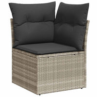 Set Divano da Giardino 8pz con Cuscini Grigio Chiaro Polyrattan 3221641