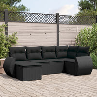 Set Divano da Giardino 6 pz con Cuscini Nero in Polyrattancod mxl 88359