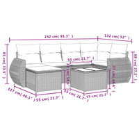 Set Divani da Giardino 7 pz con Cuscini Marrone in Polyrattan 3221672