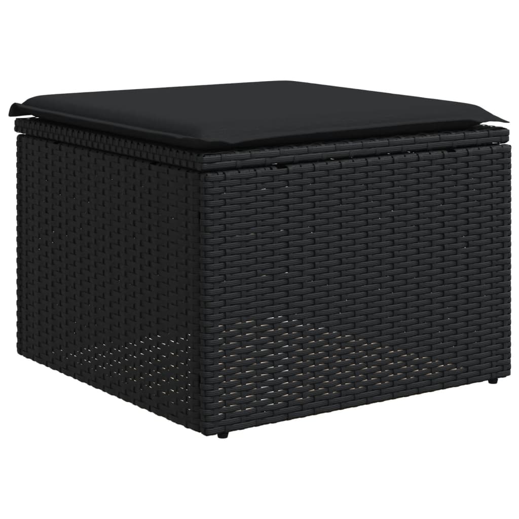 Set Divani da Giardino con Cuscini 7pz Nero Polyrattan 3221694