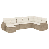 Set Divano da Giardino 8 pz con Cuscini Beige in Polyrattan 3221757