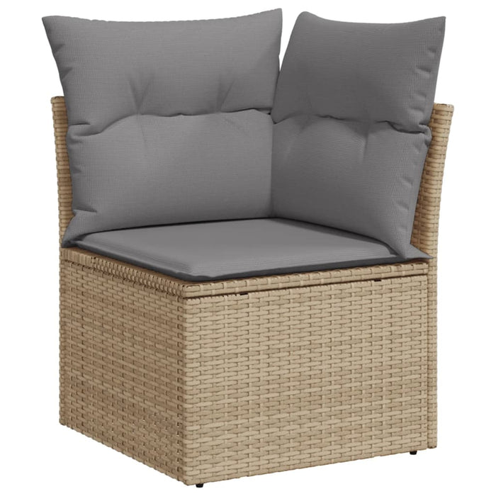 Set Divano da Giardino 6 pz con Cuscini Beige in Polyrattan 3221778