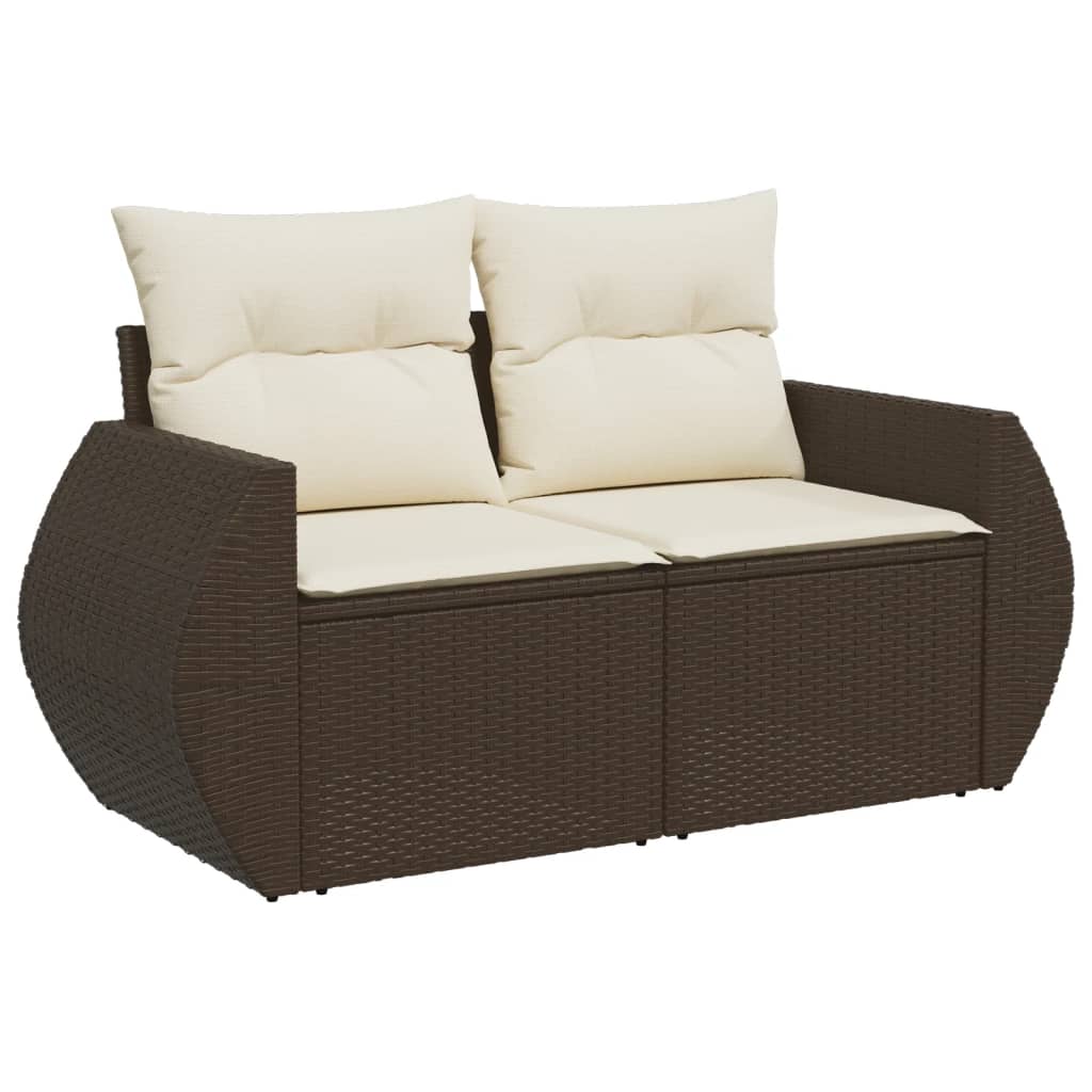 Set Divano da Giardino 6 pz con Cuscini Marrone in Polyrattan 3221782