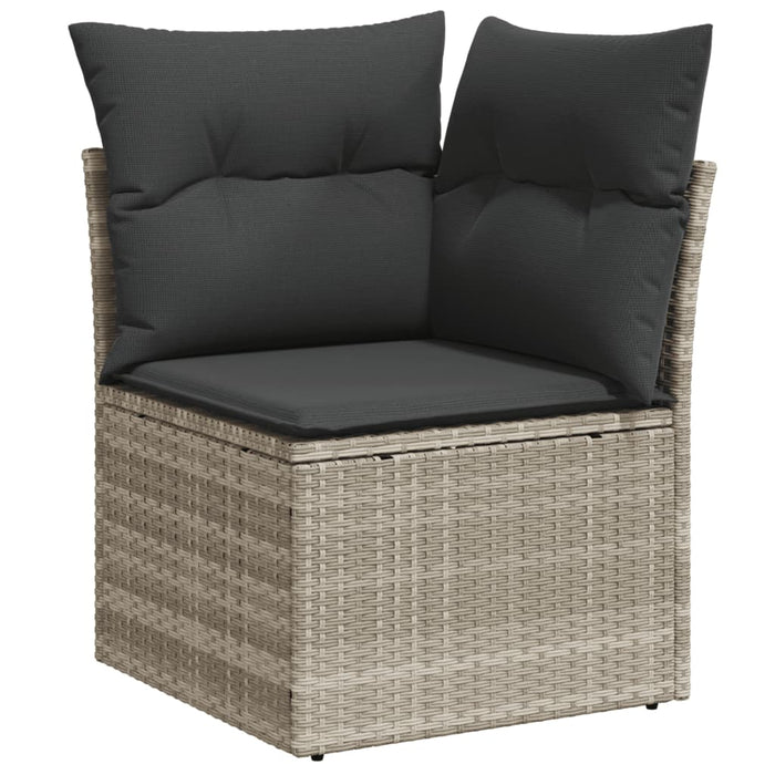 Set Divano da Giardino 9pz con Cuscini Grigio Chiaro Polyrattan 3221801