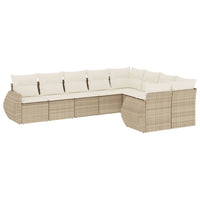 Set Divano da Giardino 9 pz con Cuscini Beige in Polyrattancod mxl 115943