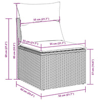 Set Divano Giardino 10 pz con Cuscini Grigio Chiaro Polyrattan 3221851