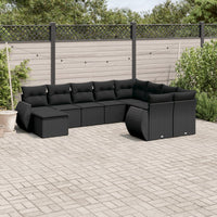 Set Divani da Giardino 10pz con Cuscini in Polyrattan Nerocod mxl 114227