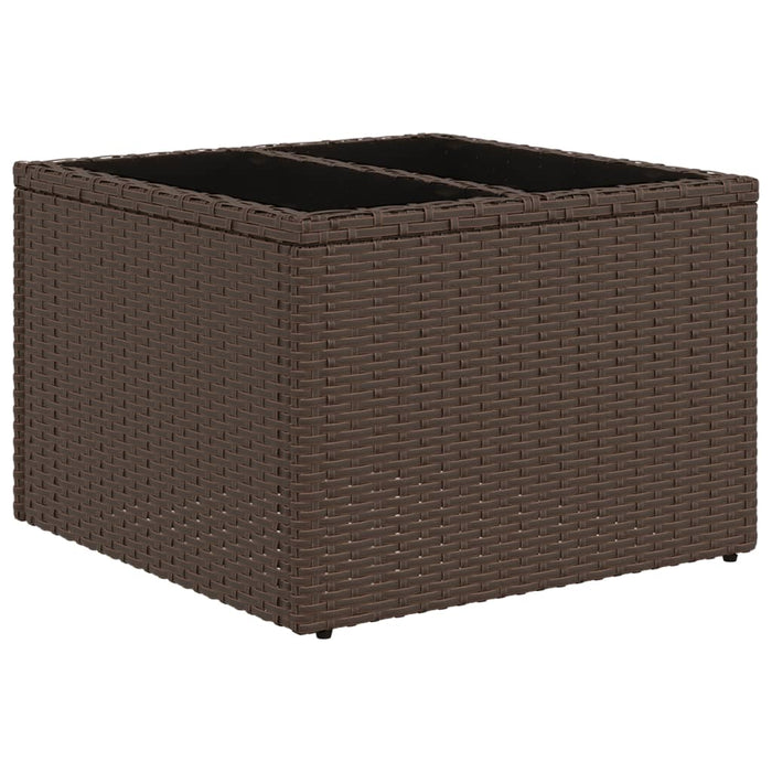 Set Divani da Giardino 11 pz con Cuscini Polyrattan Marrone 3221922