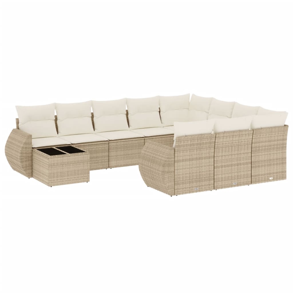 Set Divani da Giardino 11 pz con Cuscini Beige in Polyrattancod mxl 90232