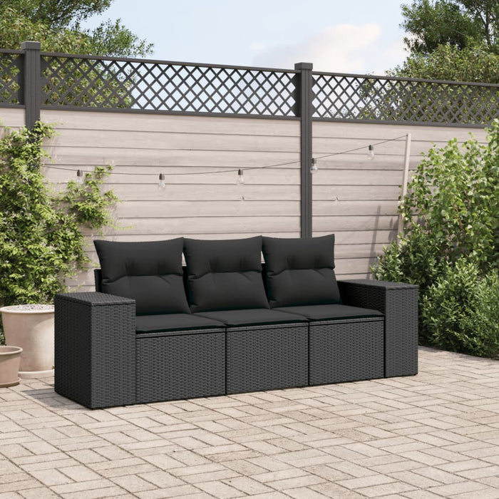 Set Divani da Giardino 3 pz con Cuscini in Polyrattan Nerocod mxl 114104