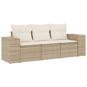 Set Divano da Giardino 3 pz con Cuscini Beige in Polyrattancod mxl 88750