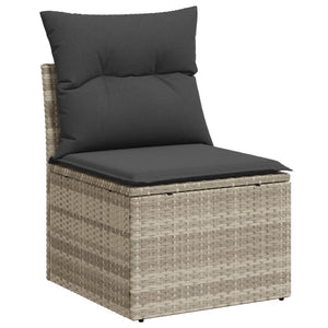 Set Divano da Giardino 4pz con Cuscini Grigio Chiaro Polyrattan 3222271