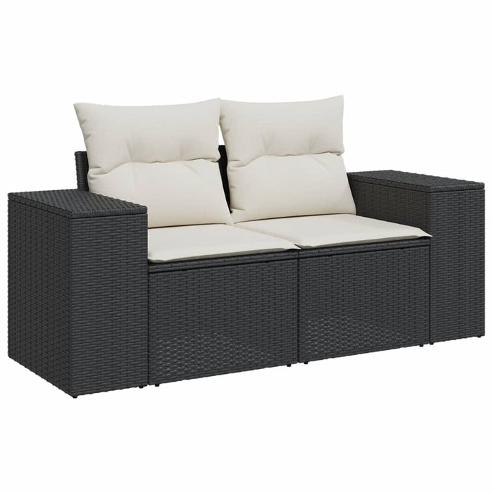 Set Divani da Giardino 4 pz con Cuscini Nero in Polyrattancod mxl 112739