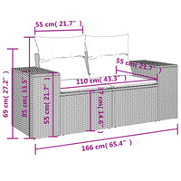 Set Divano da Giardino 5 pz con Cuscini Grigio in Polyrattan 3222289