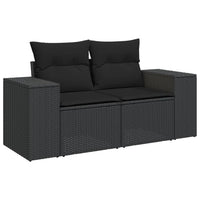 Set Divano da Giardino 6 pz con Cuscini Nero in Polyrattan 3222294