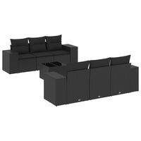 Set Divani da Giardino con Cuscini 7pz Nero Polyrattancod mxl 92190