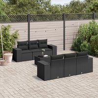 Set Divani da Giardino con Cuscini 7pz Nero Polyrattancod mxl 92190