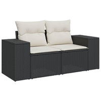 Set Divani da Giardino con Cuscini 8 pz Nero in Polyrattan 3222325