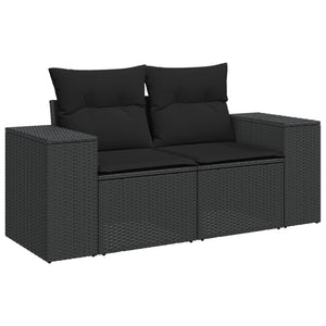 Set Divani da Giardino 9 pz con Cuscini Nero in Polyrattancod mxl 88752