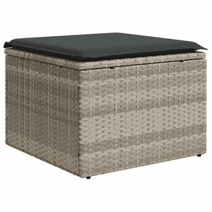 Set Divano da Giardino 4pz con Cuscini Grigio Chiaro Polyrattan 3222471