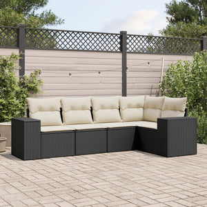 Set Divani da Giardino 5 pz con Cuscini in Polyrattan Nerocod mxl 112742