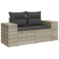 Set Divano da Giardino 5pz con Cuscini Grigio Chiaro Polyrattan 3222531