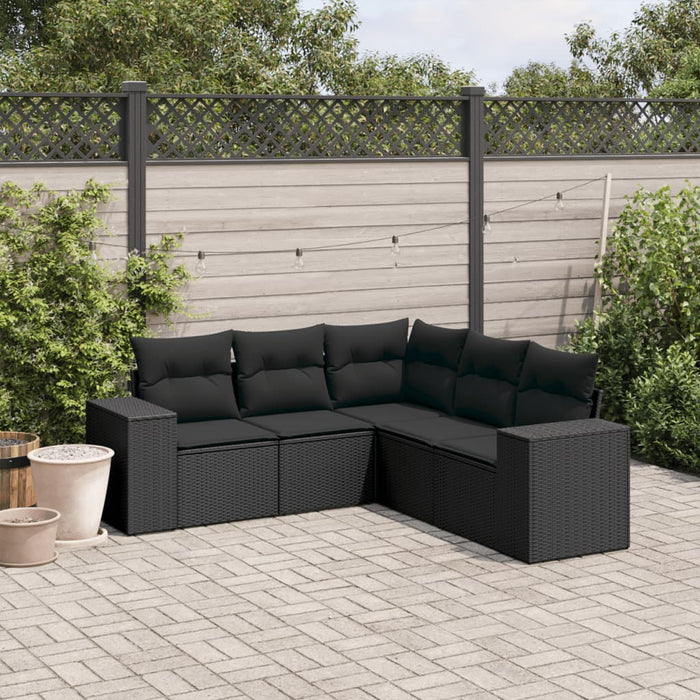 Set Divani da Giardino 5 pz con Cuscini in Polyrattan Nerocod mxl 112448