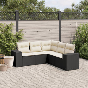 Set Divani da Giardino 5 pz con Cuscini in Polyrattan Nerocod mxl 88761