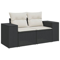 Set Divani da Giardino con Cuscini 7pz Nero Polyrattan 3222595