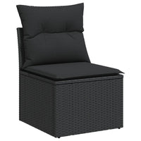 Set Divani da Giardino con Cuscini 7pz Nero Polyrattan 3222804