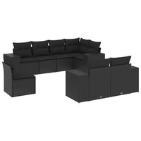 Set Divani da Giardino con Cuscini 8 pz Nero in Polyrattancod mxl 114225