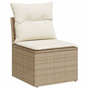 Set Divani da Giardino 7 pz con Cuscini Beige in Polyrattan 3222867