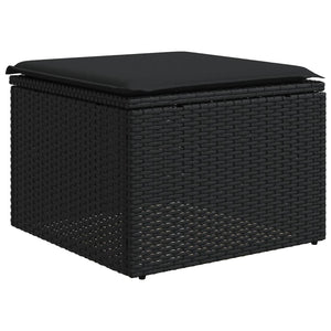 Set Divani da Giardino con Cuscini 7pz Nero Polyrattan 3222874