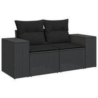 Set Divani da Giardino con Cuscini 7pz Nero Polyrattan 3222874